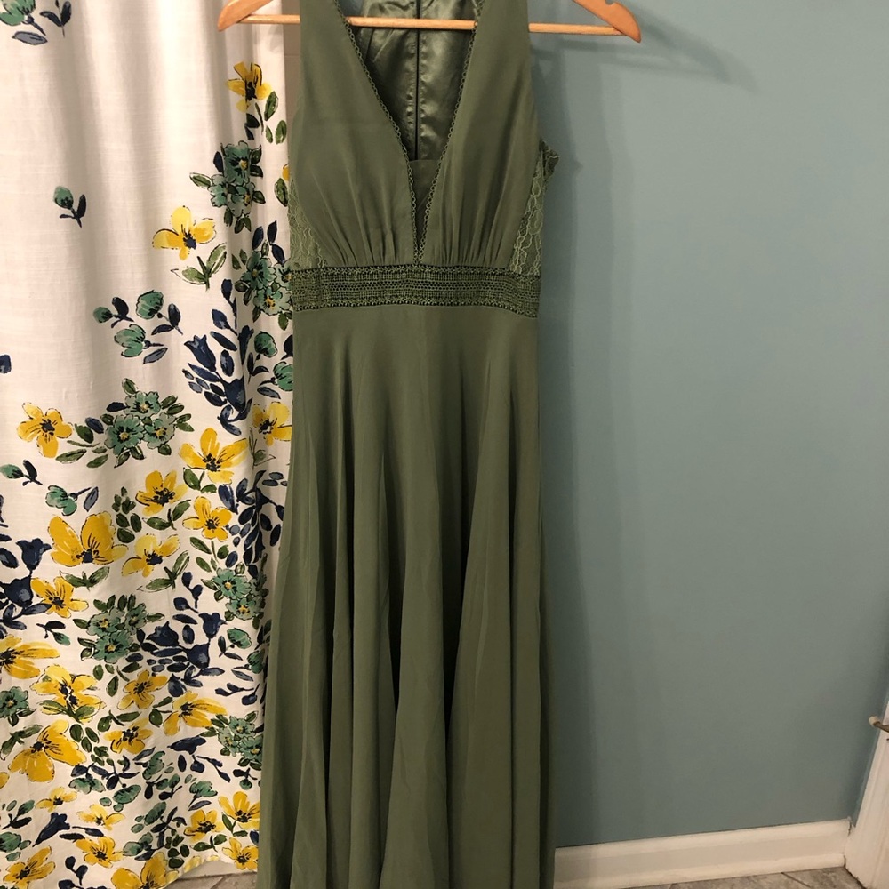 Vera Mont Olive Green Dress